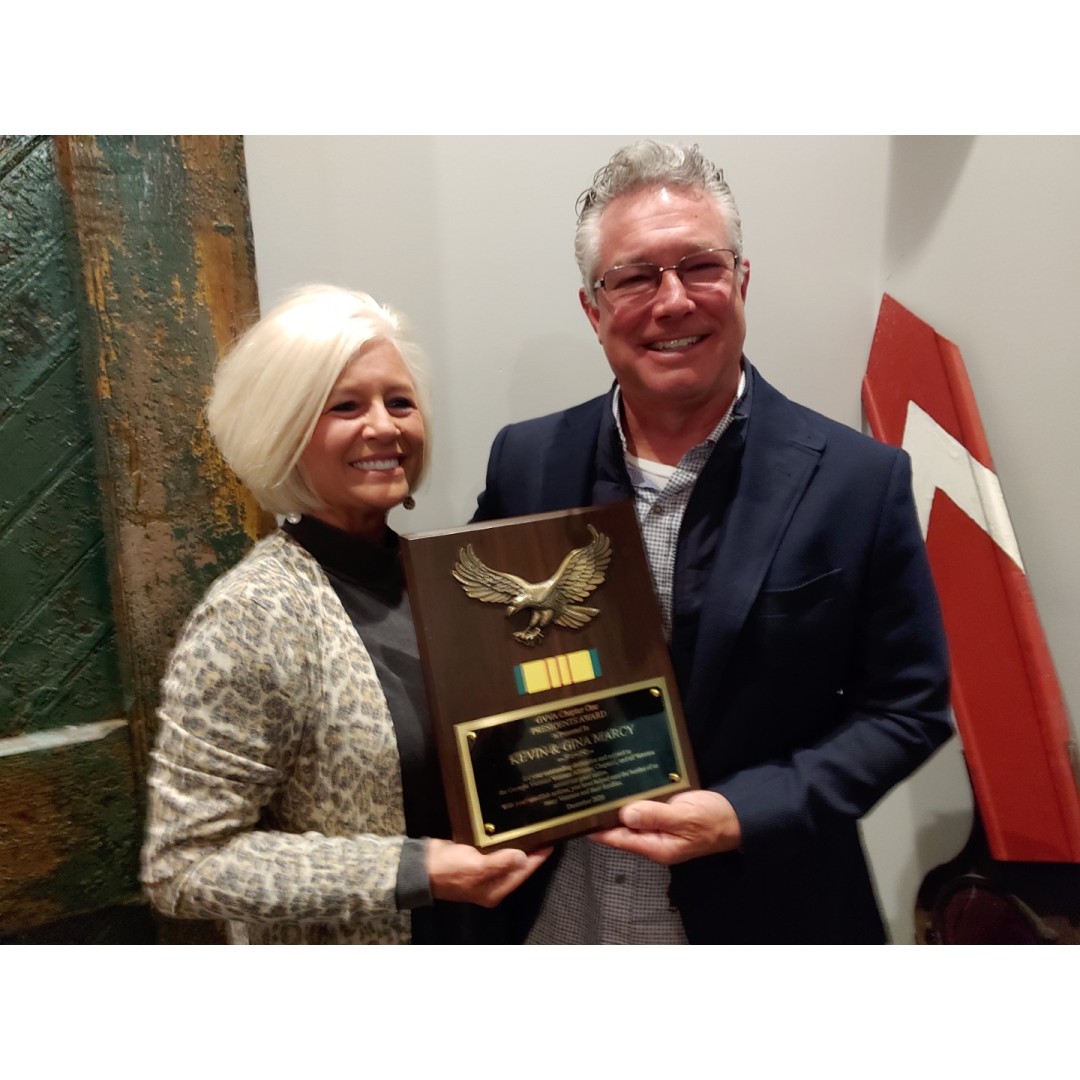 PRESIDENTS AWARD presented to KEVIN R. and Gina Marcy Feb 25th, 2021